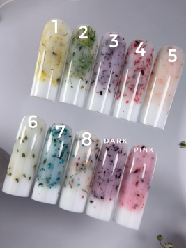 Гель для нарощування з сухоцвітами Milk Flower Gel №7, 15 мл