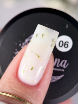 Гель для нарощування з сухоцвітами Milk Flower Gel №6, 15 мл