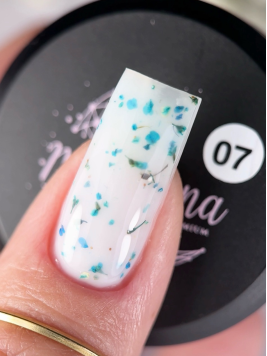 Гель для нарощування з сухоцвітами Milk Flower Gel №7, 15 мл