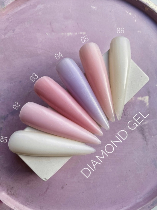 Гель для нарощування з легким шимером Diamond gel 02, 15мл 