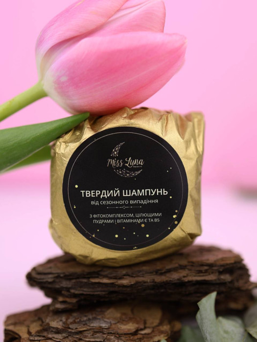 Твердий шампунь від сезонного випадіння «Miss Luna Premium” 50г 